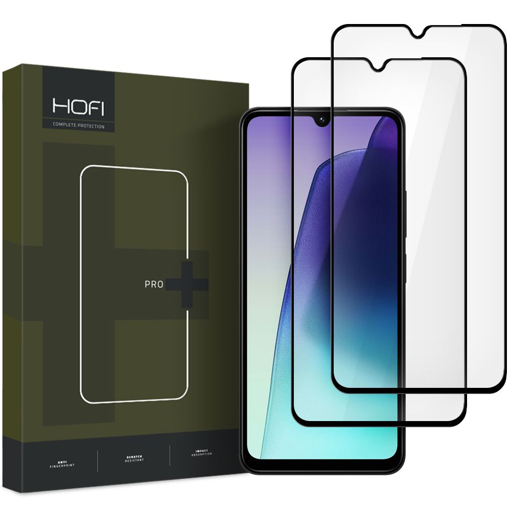 HOFI Glass PRO+ Screen Protector za Xiaomi Redmi 14C, zaščiteno steklo, polno lepilo, komplet 2 kosa, 2,5D, črno