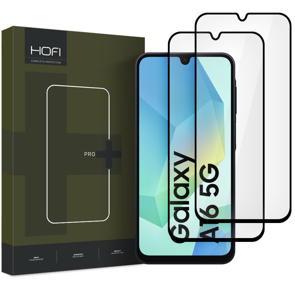 HOFI Glass PRO+ Screen Protector za Samsung Galaxy A16 5G A166 / A16 4G A165, zaščitna folija, polno lepilo, komplet 2 kosa, 2,5D, črna