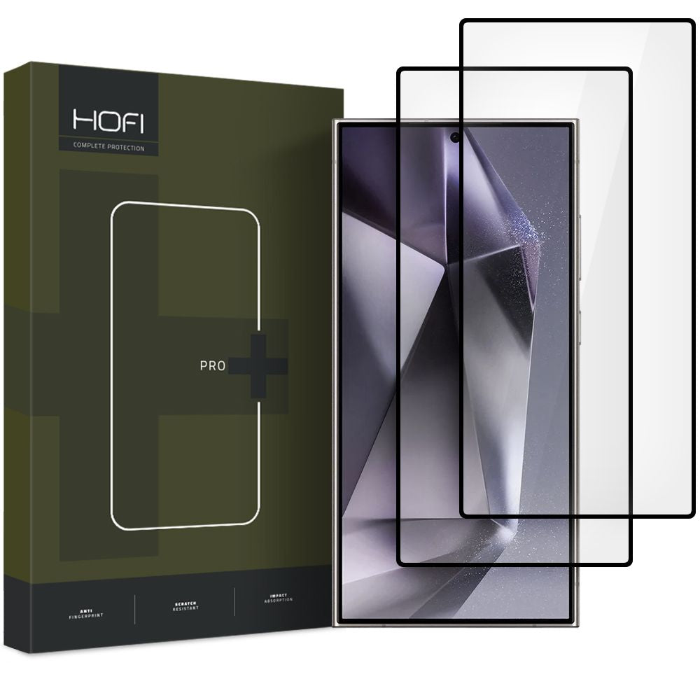 Zaščitna folija za zaslon HOFI Glass PRO+ za Samsung Galaxy S25 Ultra S938, kaljeno steklo, polno lepilo, komplet 2 kosa, črna