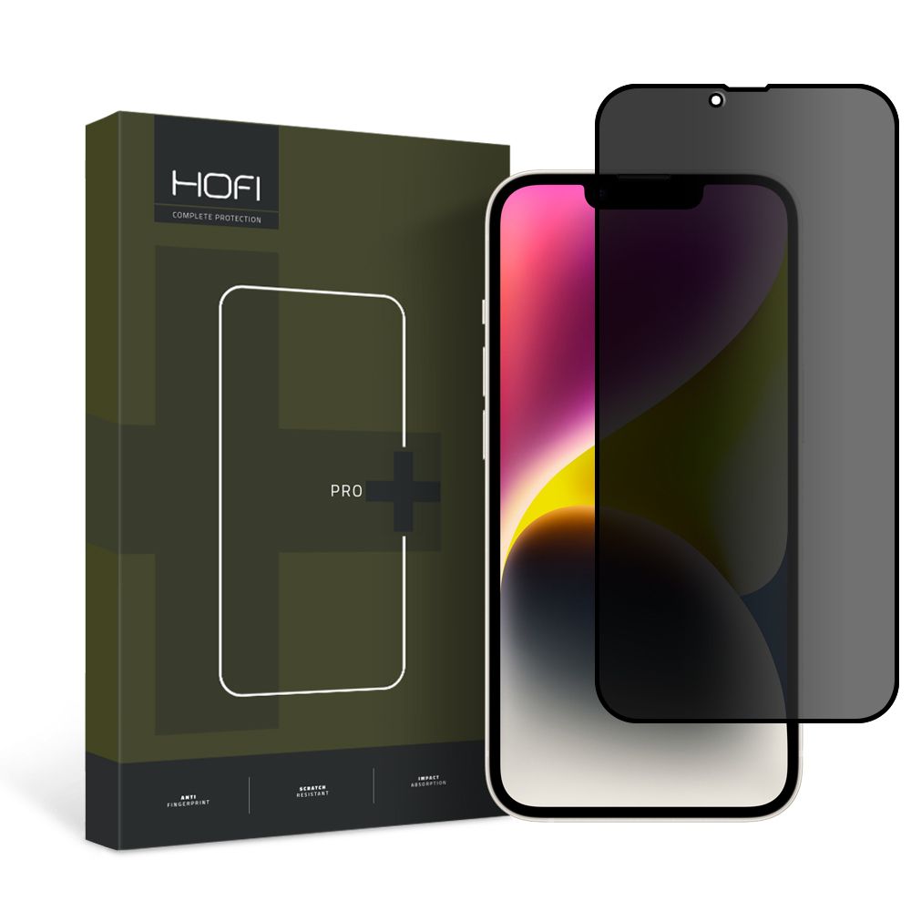 Zaščitna folija zaslona Privacy HOFI PRO+ za Apple iPhone 14 Plus / 13 Pro Max, kaljeno steklo, polno lepilo