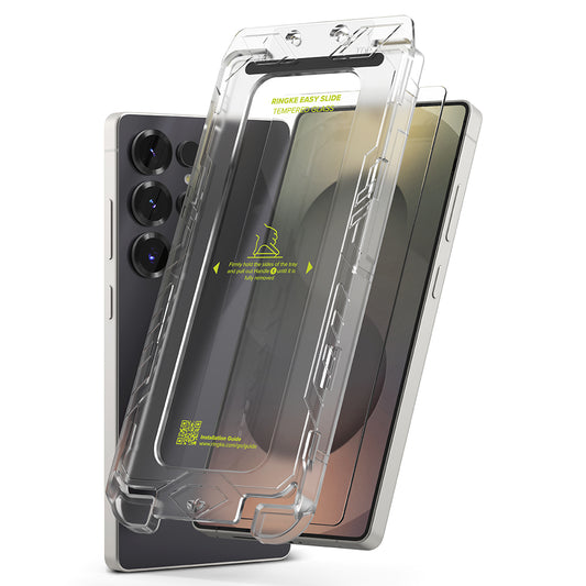 Zaščitna folija za zaslon Ringke Easy Slide za Samsung Galaxy S25 Ultra S938, Kaljeno steklo, Polno lepljenje, Komplet 2 kosa