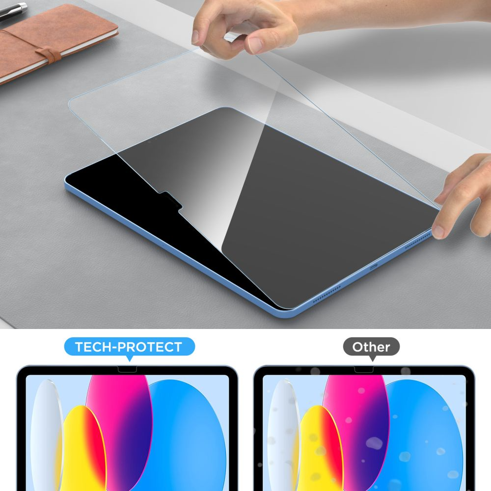 Zaščitna folija za zaslon Tech-Protect FIT+ za Samsung Galaxy Tab S10 FE+, Kaljeno steklo, Polno lepljenje, Komplet 2 kosa, 2.5D