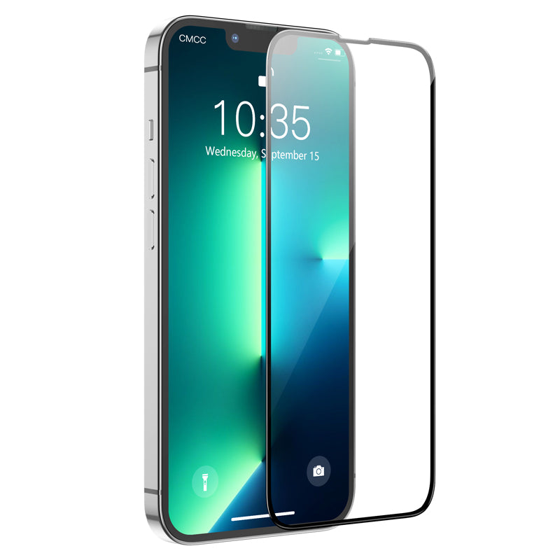 Zaščitna folija za zaslon HOCO G16 za Apple iPhone 14 Plus / 13 Pro Max, Kaljeno steklo, Polno lepljenje, 5D, Črna