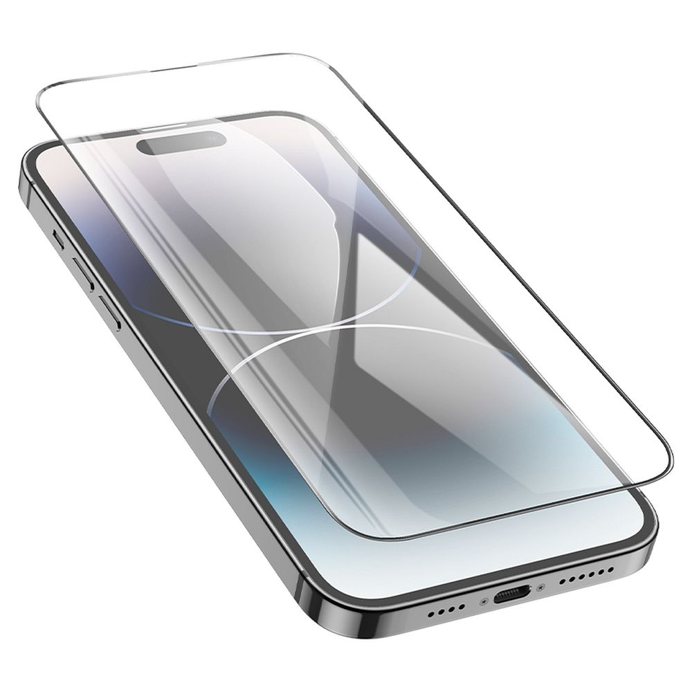 Zaščitna folija za zaslon HOCO za Apple iPhone 14 Pro Max, Kaljeno steklo, Polno lepljivo, Set 25 kosov, Črna
