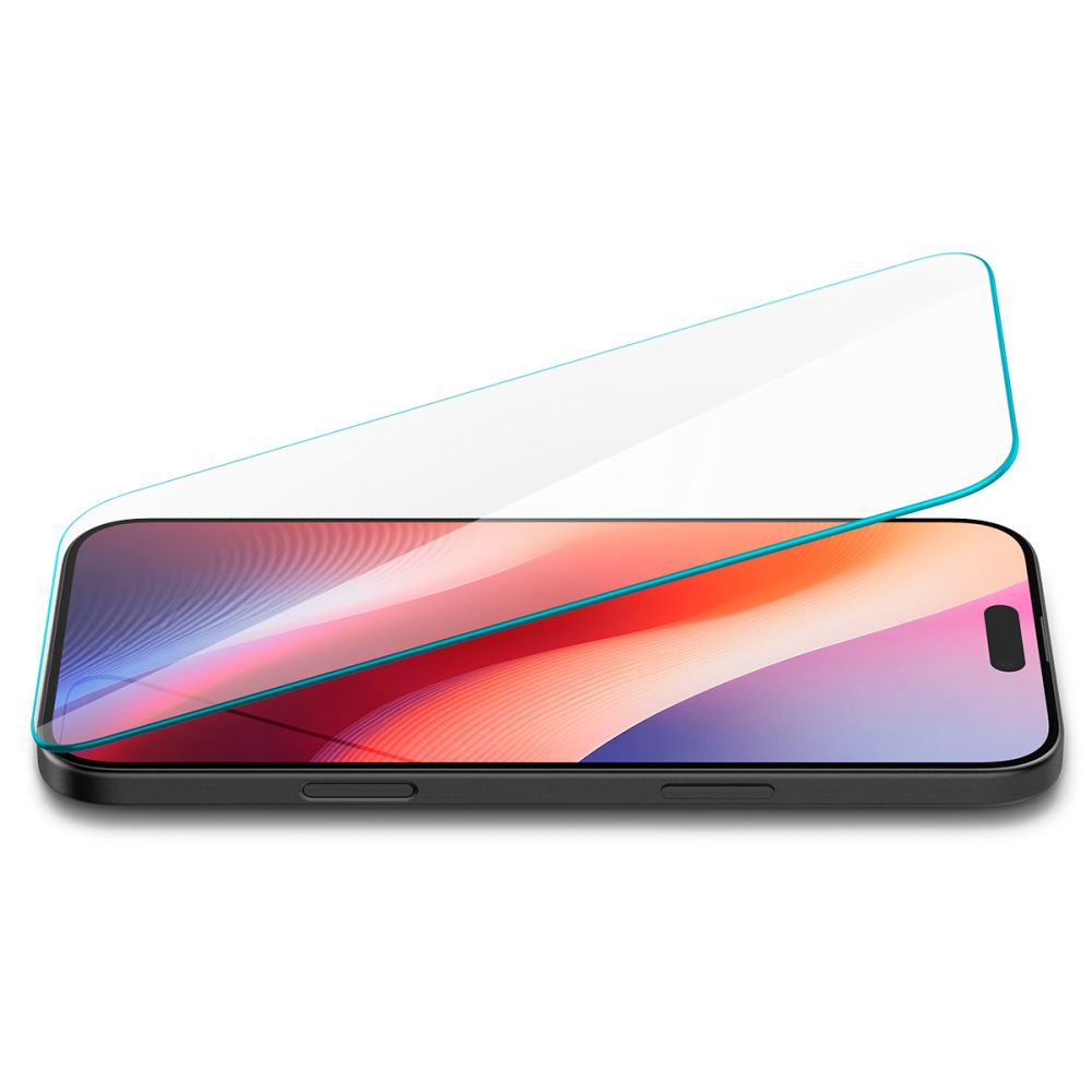 Zaščitna folija za zaslon Spigen GlastrR Slim HD za Apple iPhone 16 / 15, Kaljeno steklo, Polno lepilo, 2.5D AGL06910