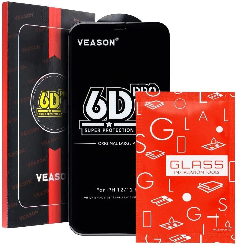 Zaščitna folija zaslona Veason PRO za Motorola Moto E32s / E22s / E32 / G22, kaljeno steklo, polno lepilo, 6D, črna