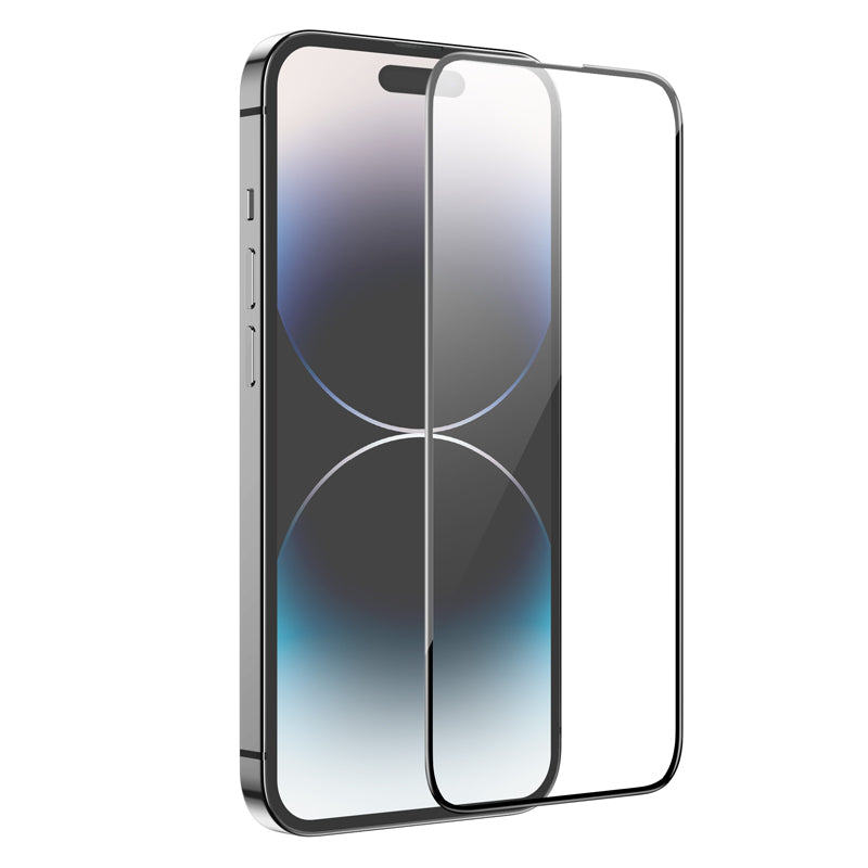 Zaščitna folija za zaslon HOCO G16 za Apple iPhone 14 Pro Max, Kaljeno steklo, Polno lepljiva, 5D, Črna