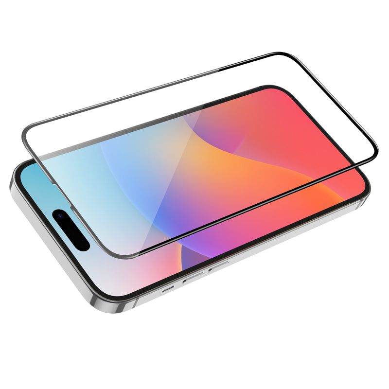 Zaščitna folija za zaslon HOCO G16 za Apple iPhone 15 Pro Max, Kaljeno steklo, Polno lepljenje, 5D, Črna.