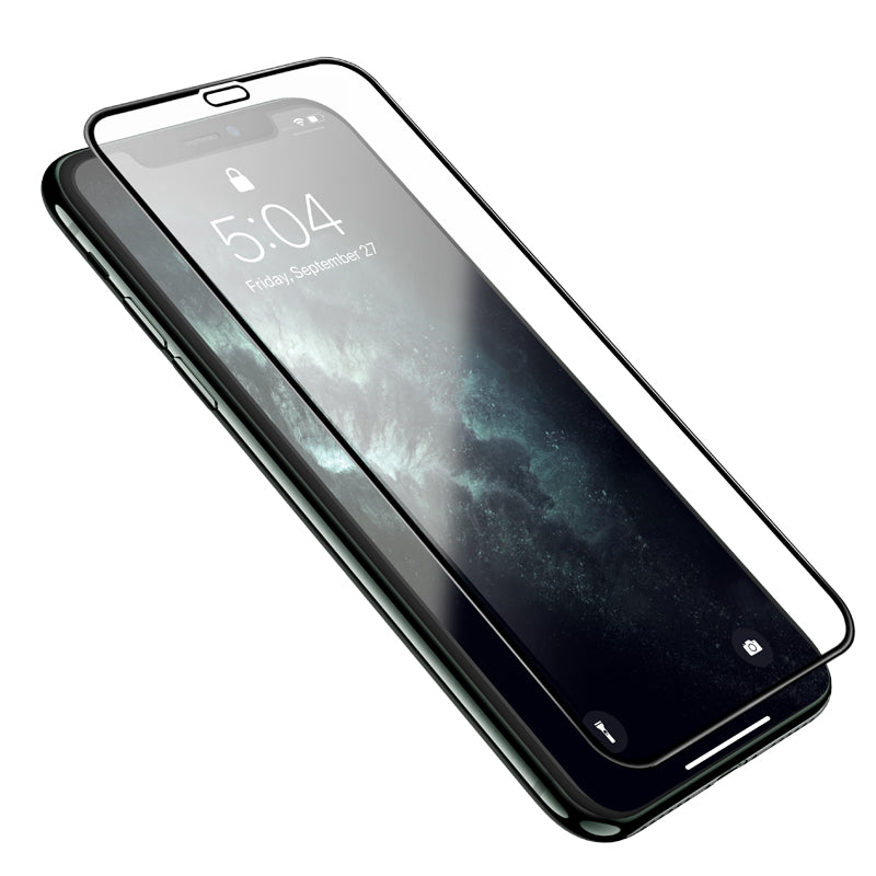 Zaščitna folija za zaslon HOCO G16 za Apple iPhone 11 / XR, Kaljeno steklo, Polno lepljenje, 5D, Črna