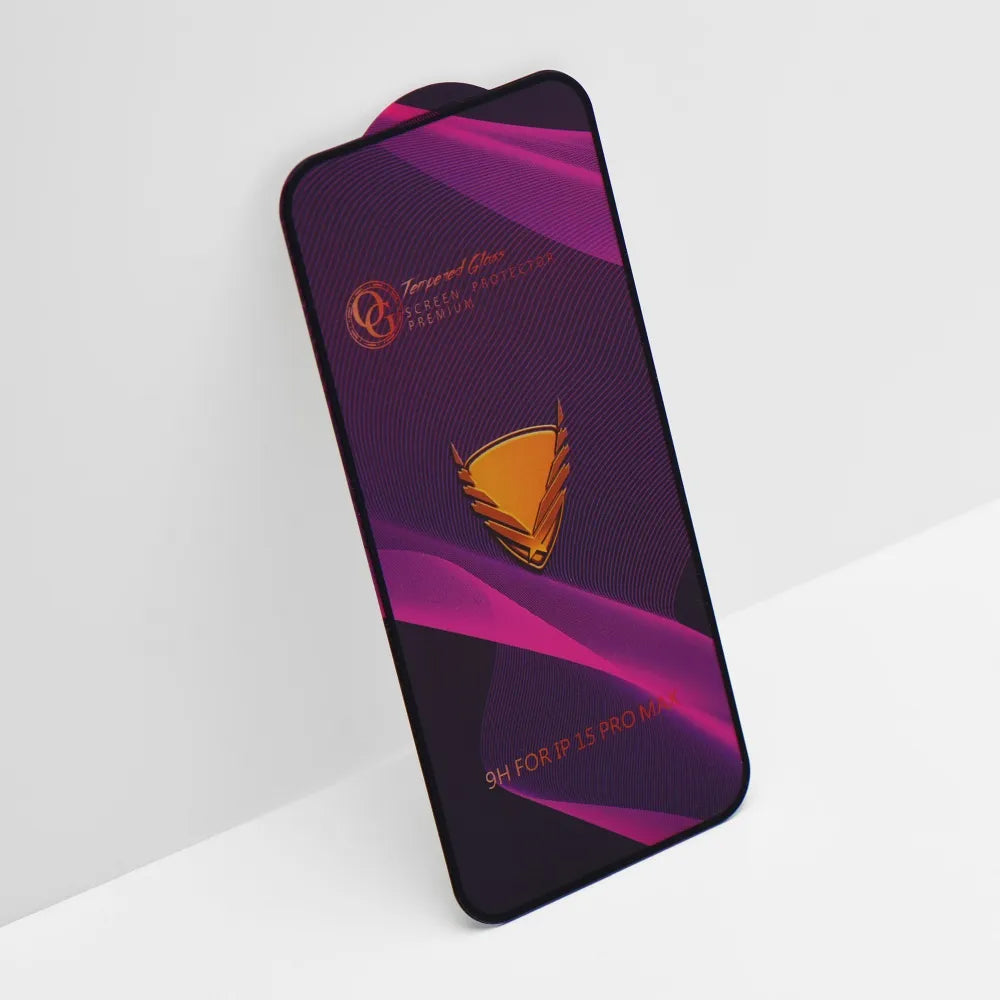 Zaščitna folija za zaslon OEM OG Premium za Apple iPhone 17 Pro Max, Kaljeno steklo, Polno lepljena, Črna