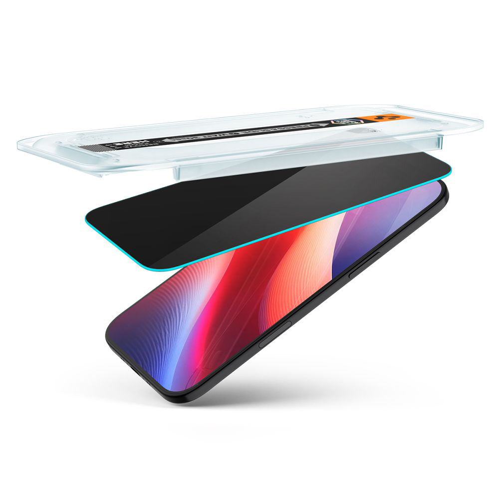 Zaščitna folija za zaslon Privacy Spigen GlastR EZ FIT za Apple iPhone 17 Air, Kaljeno steklo, Polno lepilo, Komplet 2 kosa