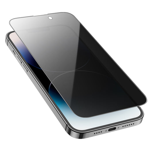 Zaščitna folija za zaslon Privacy HOCO G15 za Apple iPhone 16 Plus / 15 Plus, Kaljeno steklo, Polno lepilo, 5D
