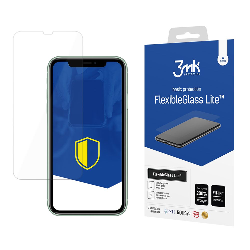 Zaščitna folija za zaslon 3MK FlexibleGlass Lite za Apple iPhone 11, fleksibilno steklo, polno lepilo