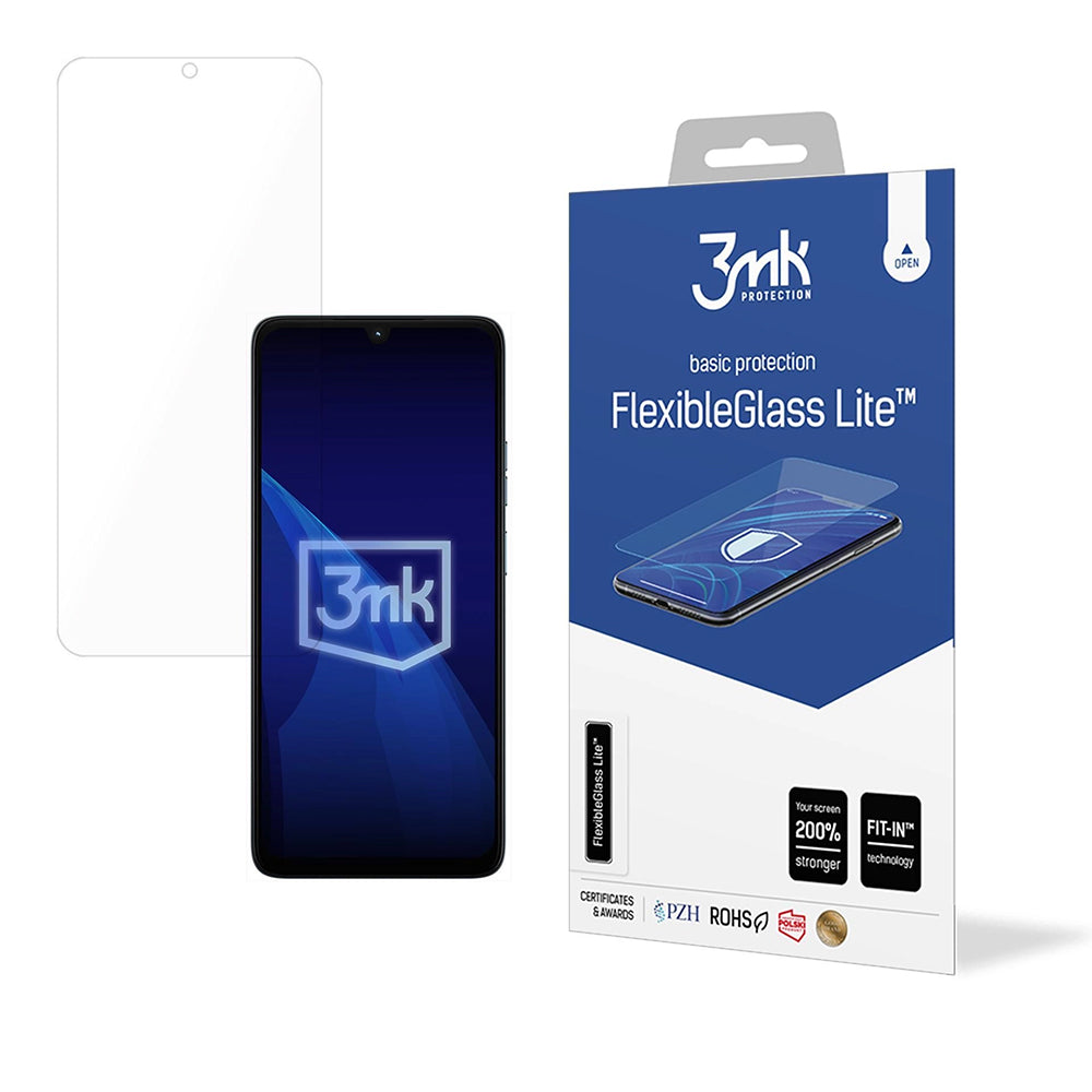 Zaščitna folija za zaslon 3MK FlexibleGlass Lite za Motorola Moto G06 Power / G06, Fleksibilno steklo, Polno lepilo