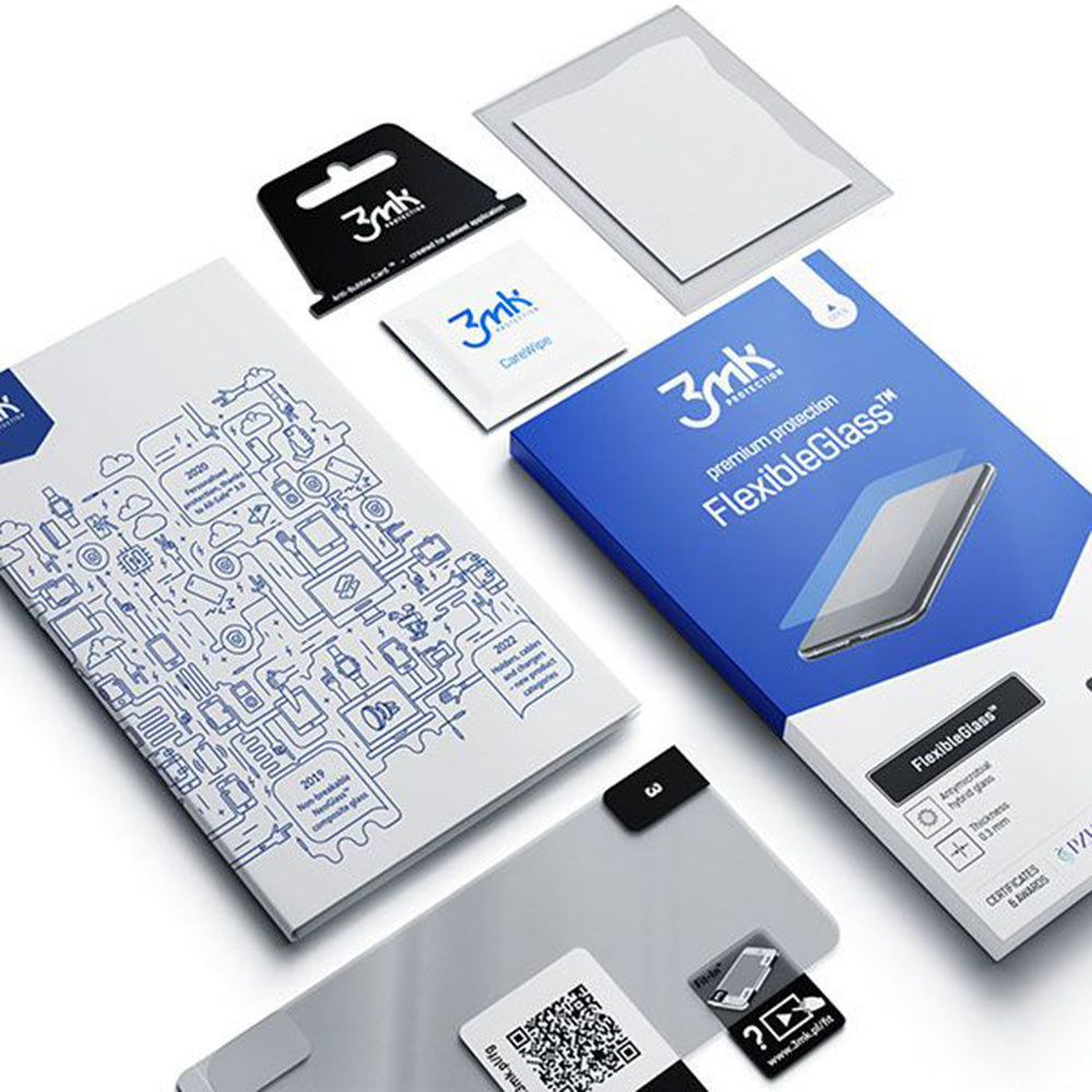 Zaščitna folija za zaslon 3MK FlexibleGlass za Apple iPhone 13, fleksibilno steklo, polno lepilo