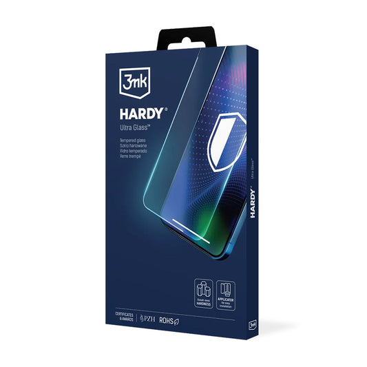 Zaščitna folija za zaslon 3MK Hardy Ultra za Apple iPhone 17 Air, Kaljeno steklo, Polno lepljenje, Črna