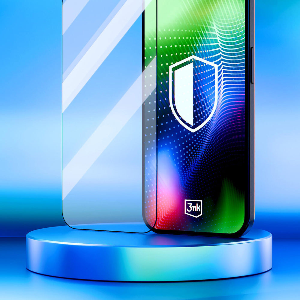Zaščitna folija za zaslon 3MK Hardy Ultra za Apple iPhone 17 Pro, Kaljeno steklo, Polno lepljenje, Črna