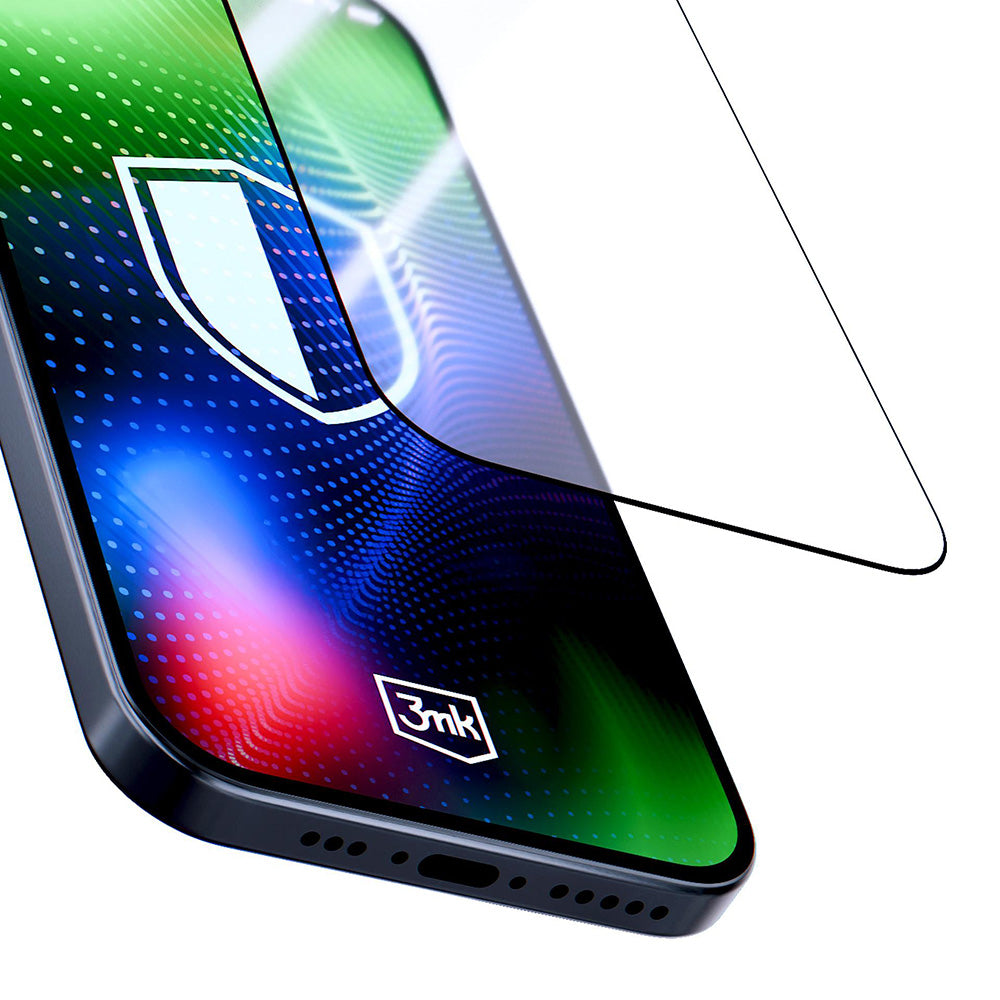 Zaščitna folija za zaslon 3MK Hardy Ultra za Apple iPhone 17 Pro, Kaljeno steklo, Polno lepljenje, Črna