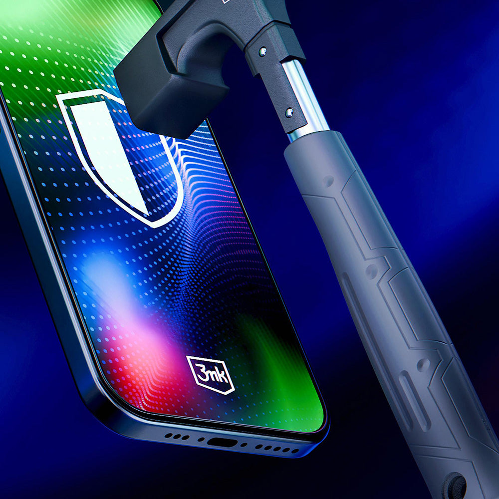 Zaščitna folija za zaslon 3MK Hardy Ultra za Apple iPhone 17 Pro, Kaljeno steklo, Polno lepljenje, Črna