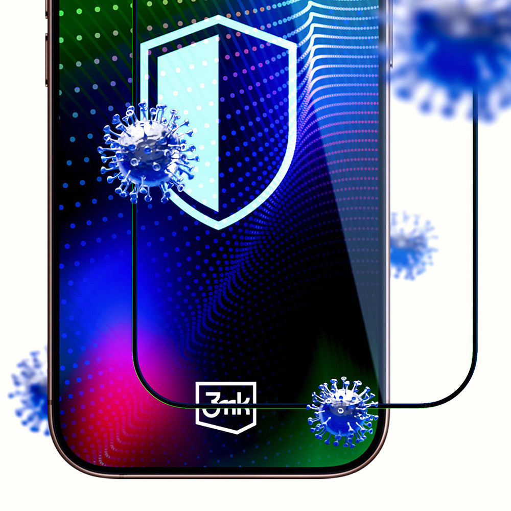 Zaščitna folija za zaslon 3MK Hardy Ultra za Apple iPhone 17 Pro, Kaljeno steklo, Polno lepljenje, Črna