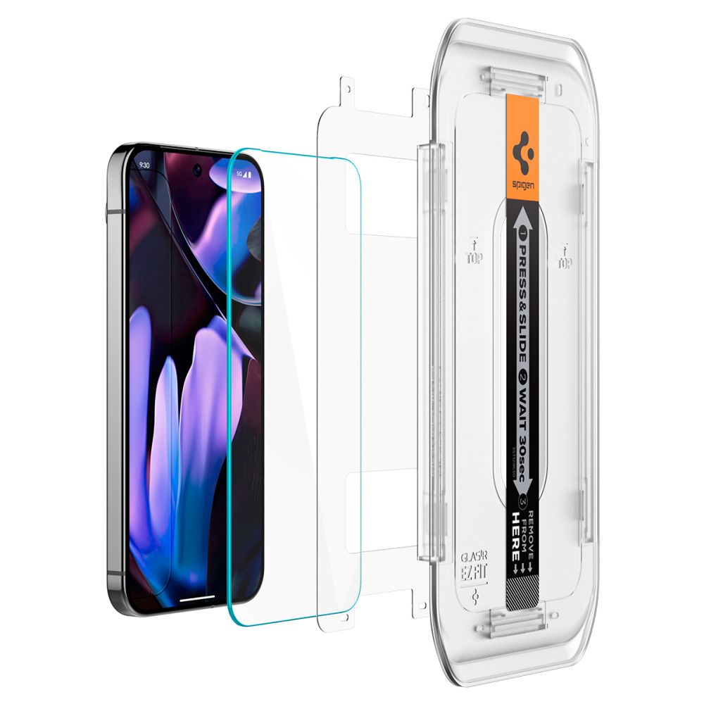 Spigen EZ FIT ščitnik zaslona za Google Pixel 9 / 9 Pro, zaščiteno steklo, polno lepilo, komplet 2 kosov, 2,5D AGL08442 AGL08442 AGL08442