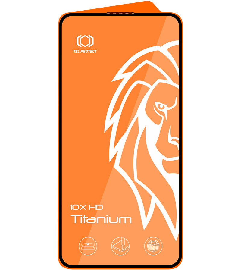 Zaščitna folija za zaslon Tel Protect 10X HD Plus Titanium za Apple iPhone 17 / 16 Pro, kaljeno steklo, lepilo po celotni površini, črna