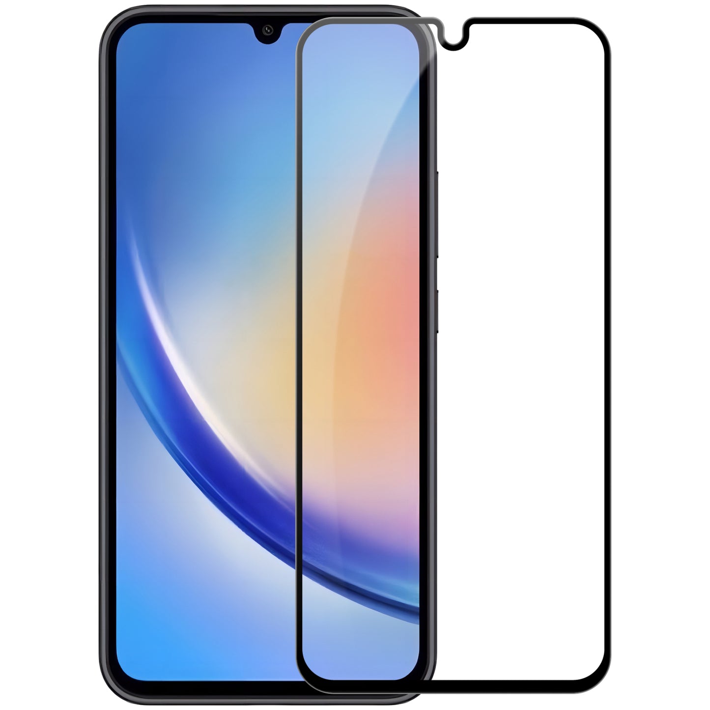 Zaščitna folija za zaslon OEM za Samsung Galaxy A34 A346, zaščiteno steklo, polno lepilo, 9D, črna