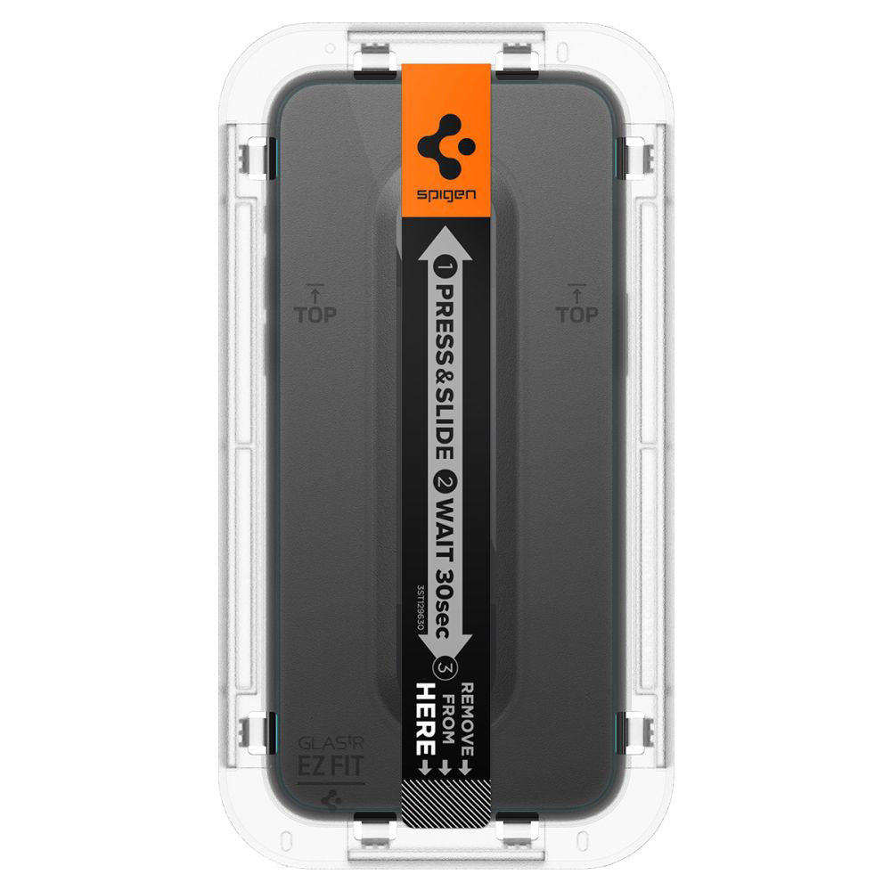 Zaščitna folija za zaslon Spigen GlastR EZ FIT za Apple iPhone 15 Pro Max, Kaljeno steklo, Polno lepilo, Komplet 2 kosa AGL06872