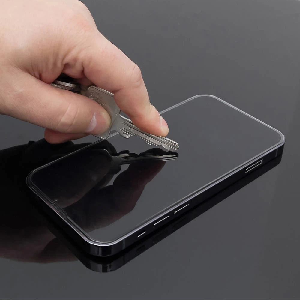 Zaščitna folija zaslona Privacy WZK AntiSpy za Apple iPhone 15 Pro, kaljeno steklo, polno lepilo