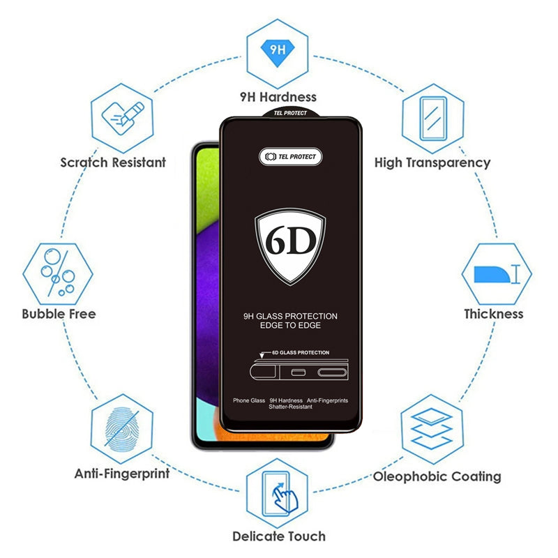 OEM zaščitna folija za zaslon za Samsung Galaxy S26 Ultra S948, kaljeno steklo, polno lepilo, 6D, črna
