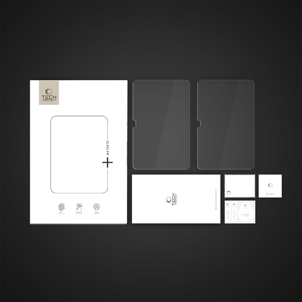 Zaščitna folija za zaslon Tech-Protect FIT+ za Samsung Galaxy Tab S10 FE+, Kaljeno steklo, Polno lepljenje, Komplet 2 kosa, 2.5D