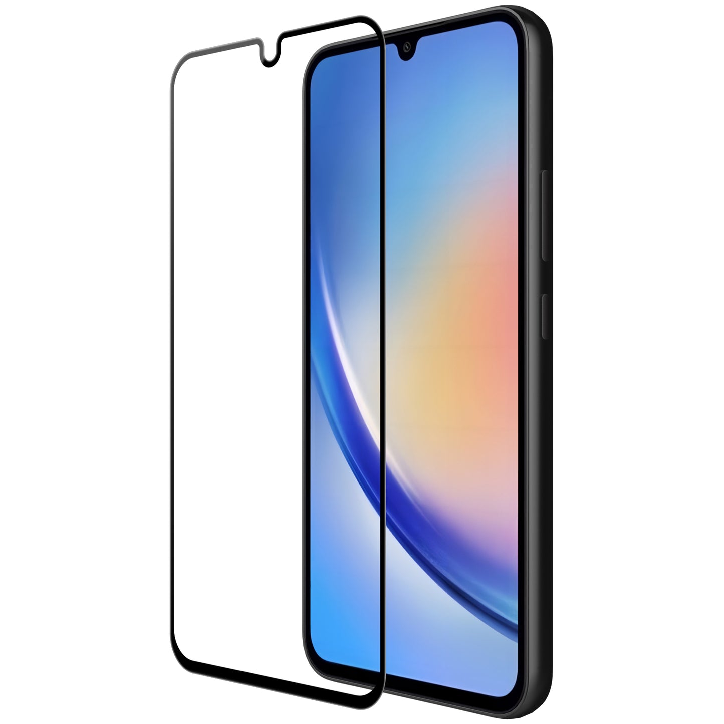 Zaščitna folija za zaslon OEM za Samsung Galaxy A34 A346, zaščiteno steklo, polno lepilo, 9D, črna