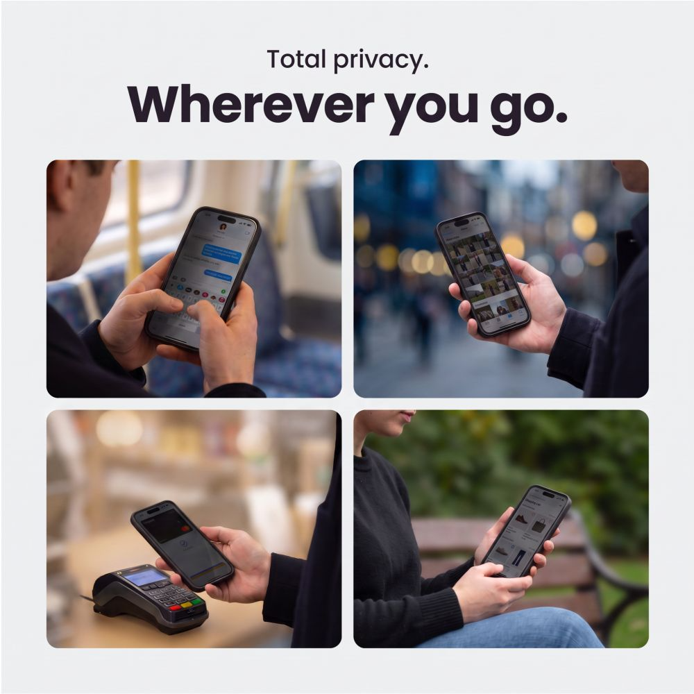 Zaščitna folija zaslona Privacy Tech-Protect OneTouch za Apple iPhone 18 Pro Max, kaljeno steklo, polno lepilo, komplet 2 kosa