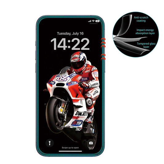 Zaščitna folija za zaslon Anank 5X ojačana proti razpokam za Apple iPhone 17 Pro Max, kaljeno steklo, polno lepljivo, 3D, črna