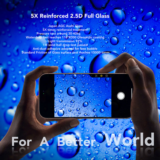 Zaščitna folija za zaslon Anank za Apple iPhone 17 Air, Kaljeno steklo, Polno lepilo, 2.5D, Črna