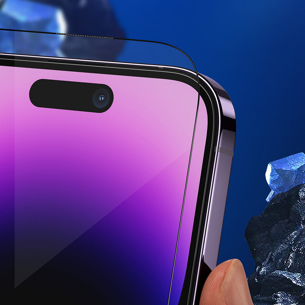 Zaščitna folija zaslona Blueo Anti-Broken za Apple iPhone 15 Pro Max, varnostno steklo, polno lepilo, črna