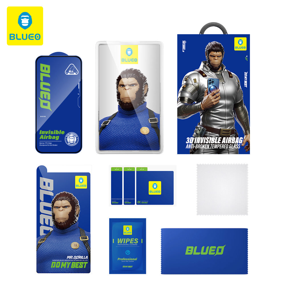 Zaščitna folija zaslona Blueo Anti-Broken za Apple iPhone 15 Pro Max, varnostno steklo, polno lepilo, črna