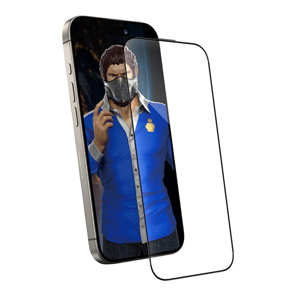 Zaščitna folija zaslona Blueo Anti-Dust HD za Apple iPhone 15 Pro Max, kaljeno steklo, polno lepilo, črna