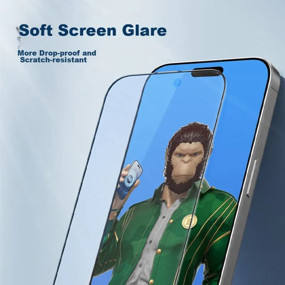 Zaščitna folija za zaslon Blueo Anti-Glare za Apple iPhone 14 Plus / 13 Pro Max, kaljeno steklo, polno lepilo, črna