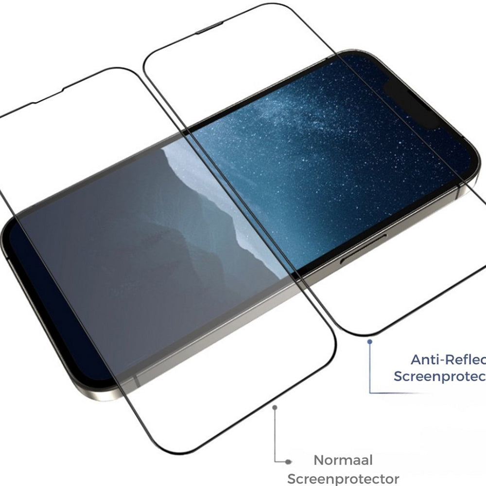 Zaščitna folija za zaslon Blueo Anti-Reflective HD Applicator Pro za Apple iPhone 15 Pro, kaljeno steklo, polno lepilo, črna