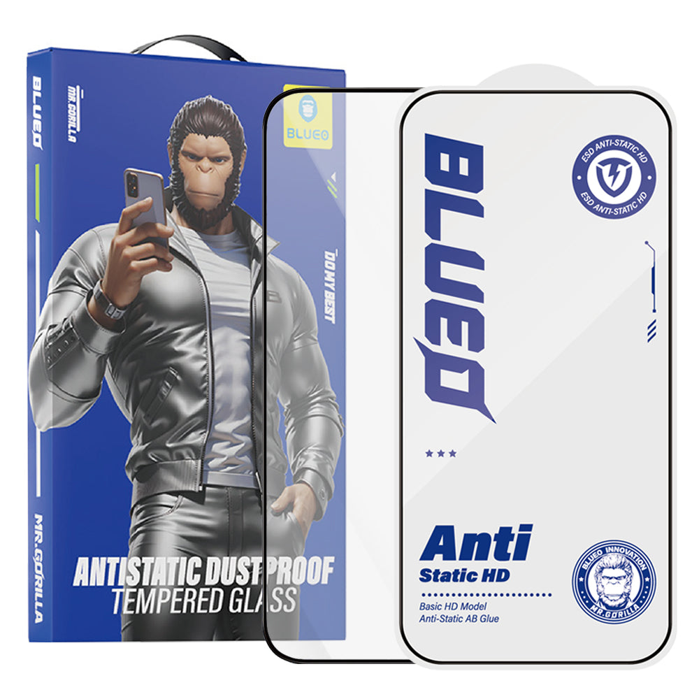 Zaščitna folija za zaslon Blueo Anti-Static HD za Apple iPhone 12 Pro Max, kaljeno steklo, polno lepilo, črna