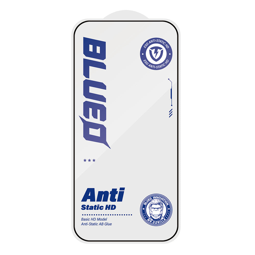 Zaščitna folija za zaslon Blueo Anti-Static HD za Apple iPhone 14 Plus / 13 Pro Max, kaljeno steklo, polno lepilo, črna