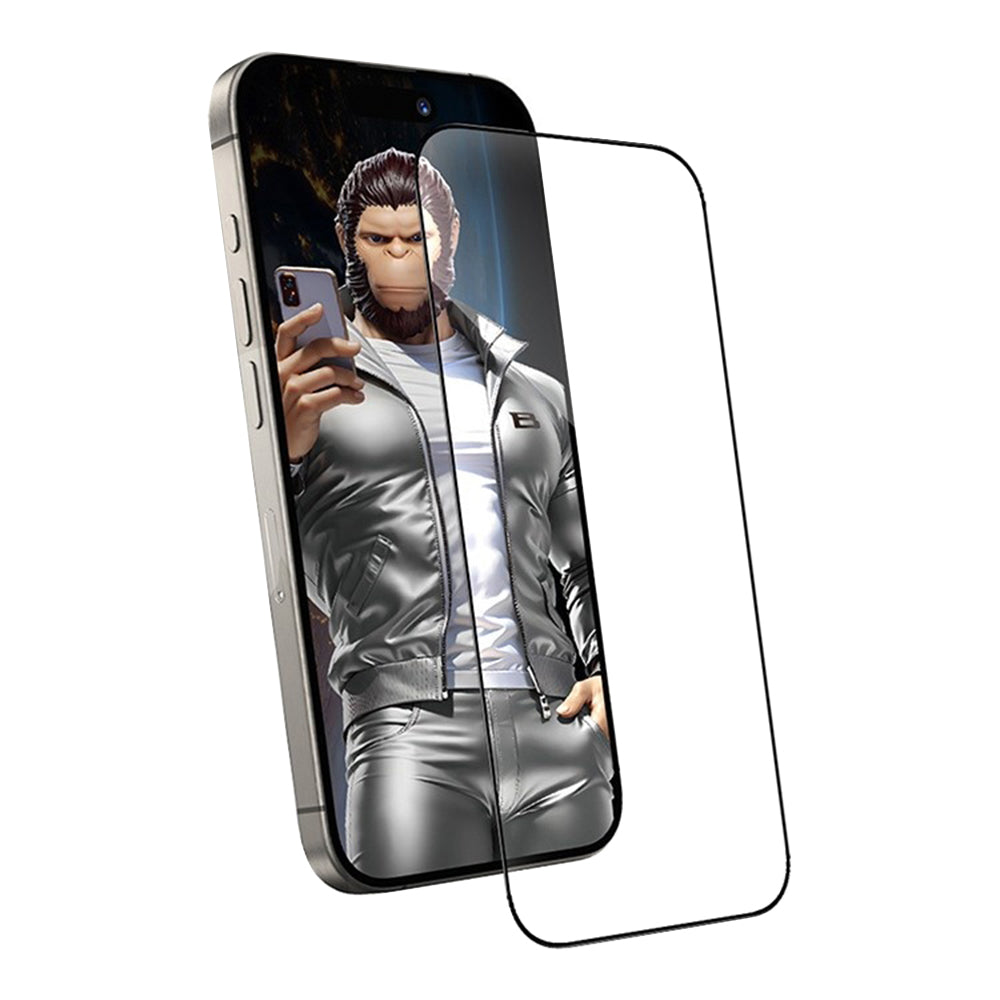 Zaščitna folija za zaslon Blueo Anti-Static HD za Apple iPhone 15 Pro, kaljeno steklo, polno lepilo, črna