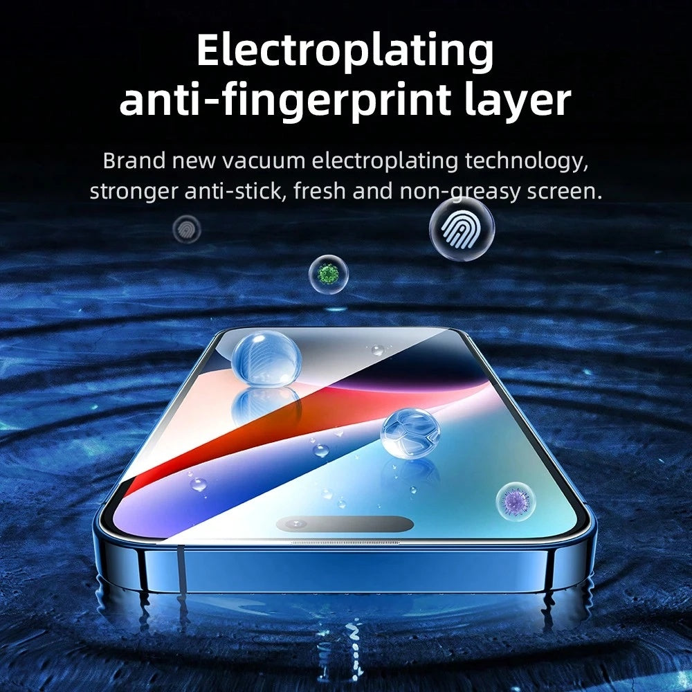 Zaščitna folija za zaslon Blueo AR Applicator Pro za Apple iPhone 16 Pro Max, kaljeno steklo, polno lepilo, 3D, črna