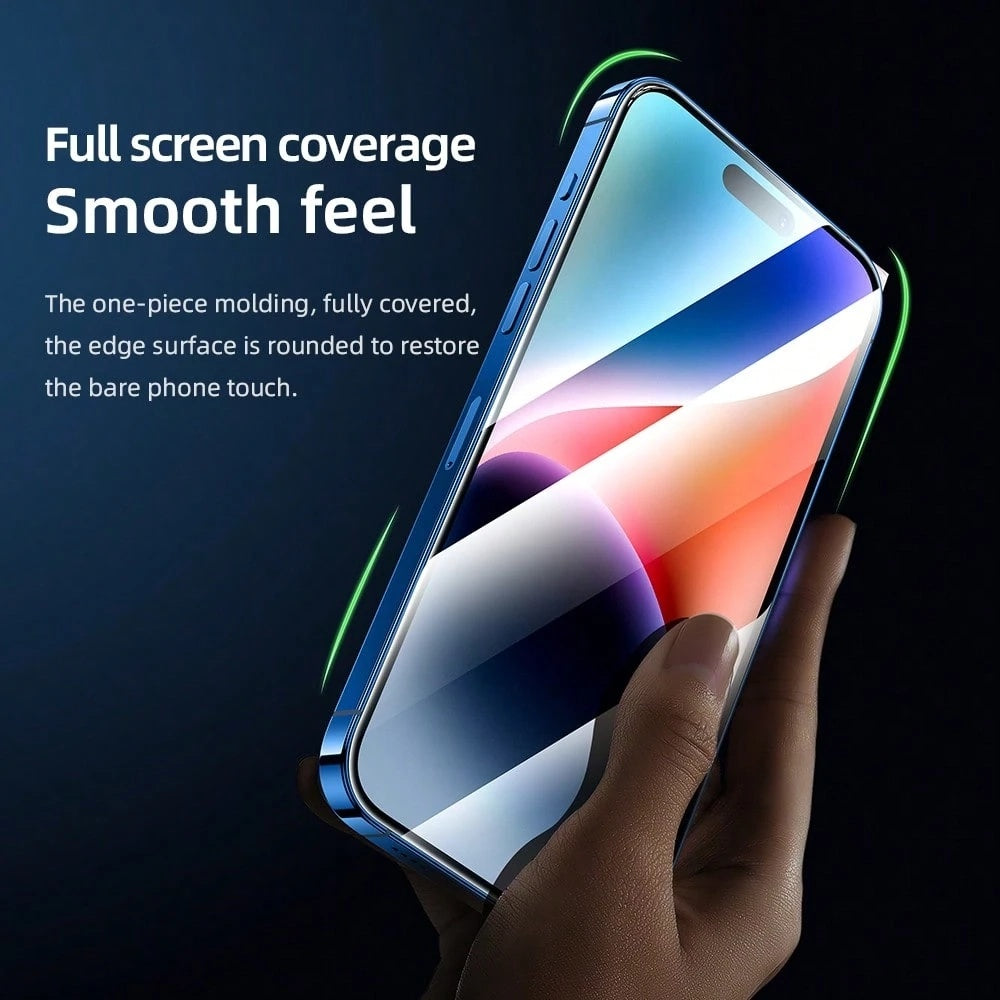 Zaščitna folija za zaslon Blueo AR Applicator Pro za Apple iPhone 16 Pro Max, kaljeno steklo, polno lepilo, 3D, črna
