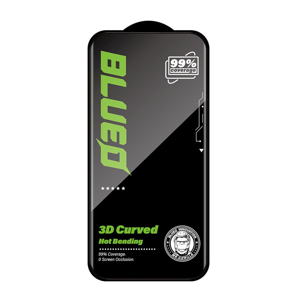 Zaščitna folija za zaslon Blueo HD za Apple iPhone 16 Pro, kaljeno steklo, polno lepilo, 3D, črna
