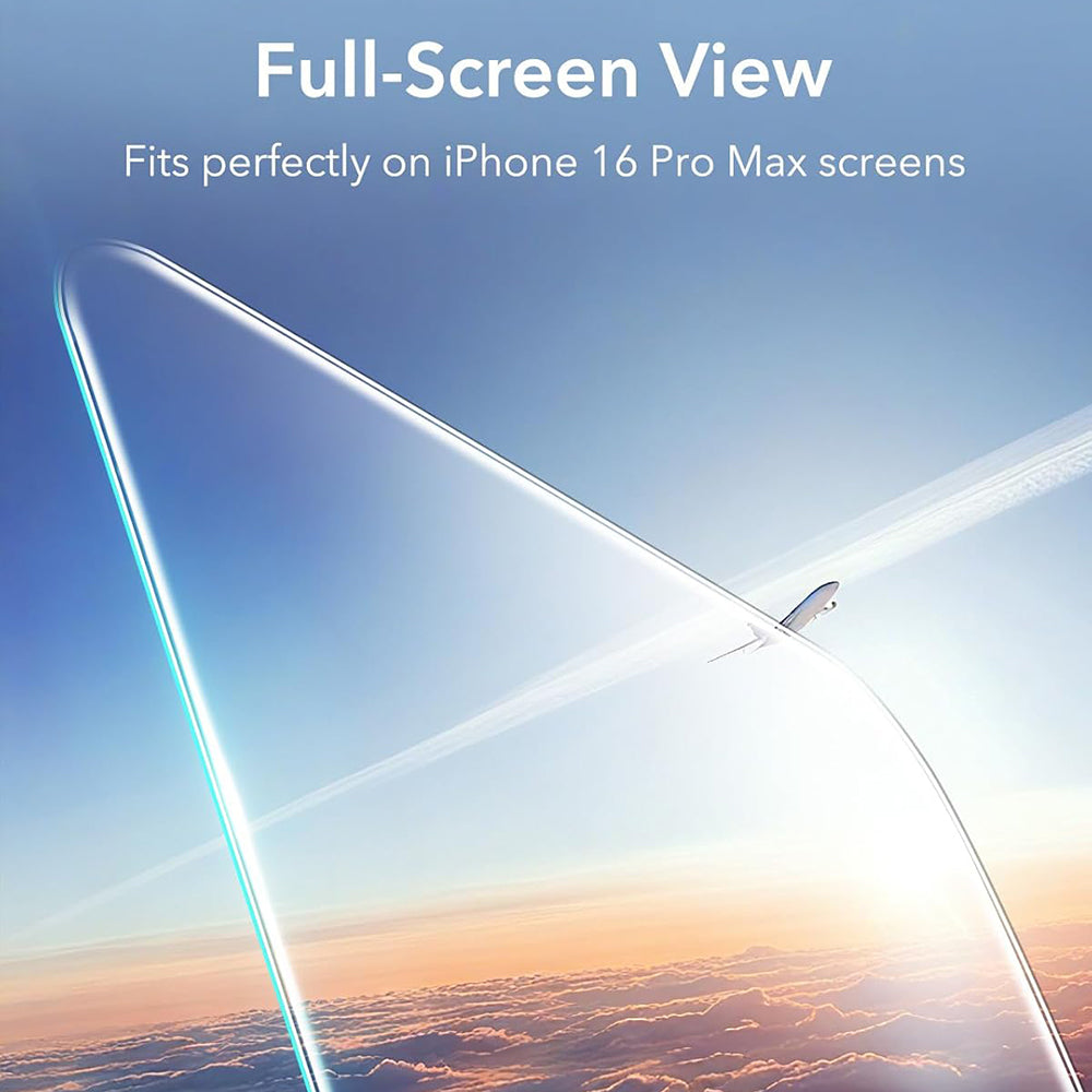 Zaščitna folija ESR za zaslon Apple iPhone 17 / 16 Pro, Kaljeno steklo, Polno lepljenje, Set 3 kosi, Črna