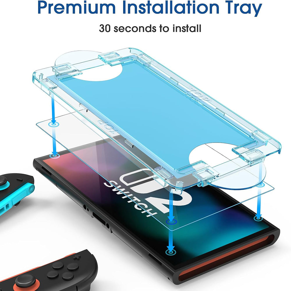 Zaščitna folija za zaslon Techsuit SwitchAura aplikator za Nintendo Switch 2, kaljeno steklo, komplet 2 kosa