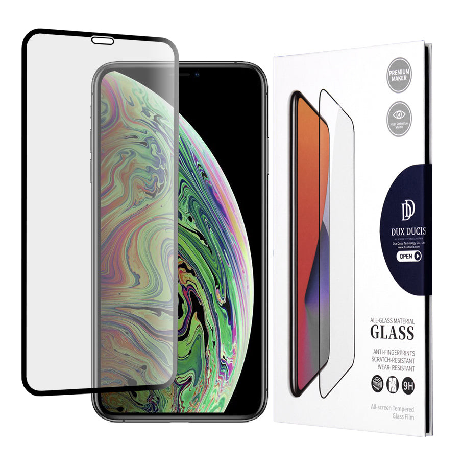 Zaščitna folija zaslona DUX DUCIS za Apple iPhone 11 Pro / XS / X, kaljeno steklo, lepljenje na robu, črna