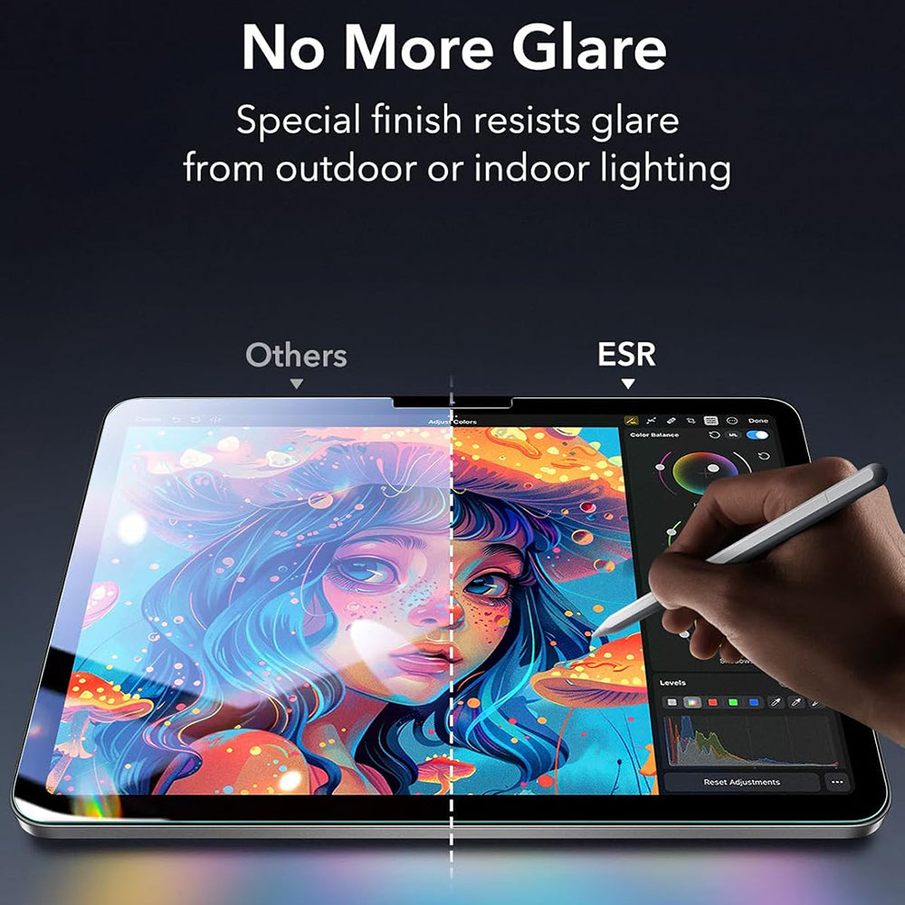 Zaščitna folija za zaslon ESR Armorite Paper Feel UltraFit za Apple iPad Air 11 (2026) / Air 11 (2025), Kaljeno steklo, Polno lepljenje, Komplet 2 kosa